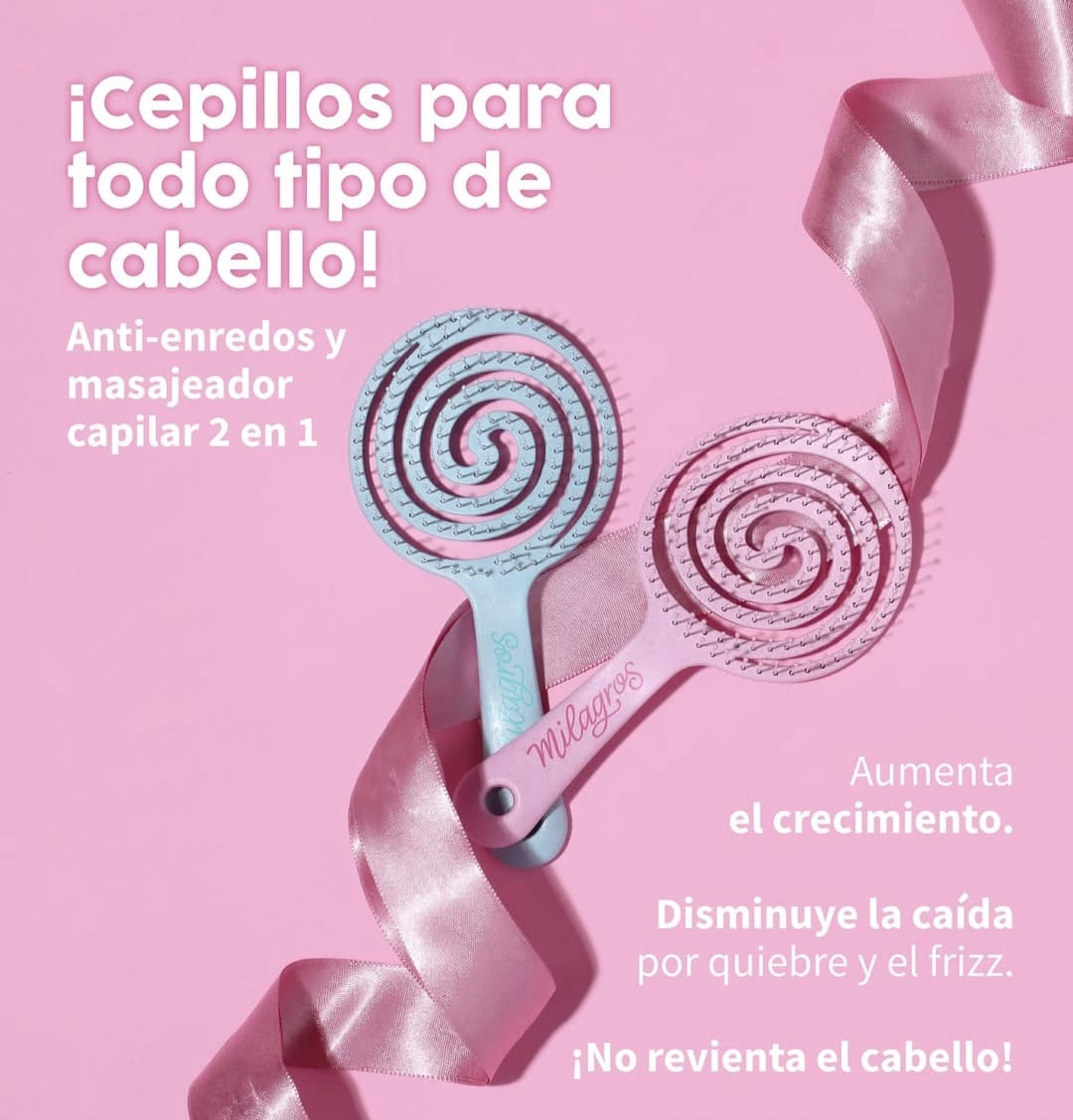 Cepillo Anti Enredo y Masajeador Capilar 2 en 1 Verde